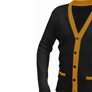 เสื้อคาร์ดิแกนคอวีแฟชั่นสำหรับผู้ชายทรงโอเวอร์ไซส์ผ้าอะคริลิคผสมวัสดุที่ออกแบบมาสำหรับเครื่องแต่งกายแนวสตรีทและไลฟ์สไตล์สำหรับวัยรุ่น - Product Image 3