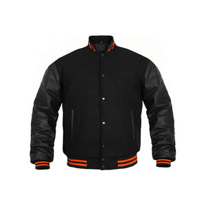 Veste universitaire en cuir véritable et mélange de laine, veste universitaire pour femmes et filles, veste universitaire pour le collège - Product Image 1