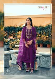 Tenue de créateur moderne Qualité d'exportation indienne Meilleur pantalon Kurti en soie Vichitra et Dupatta avec travail manuel lourd Achats en ligne Inde - Product Image 5