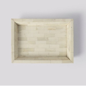 Bandeja de Servicio Étnica con Incrustaciones de Hueso Real, Bandeja de Hueso Muy Demandada para Servir Té, Diseño Adorable Apilable a Precio Competitivo - Product Image 1