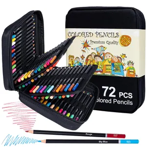 Pensil warna berkualitas tinggi Set perlengkapan seni dewasa 72 warna tidak pudar tahan aus mudah dibawa pensil warna
