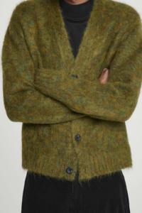 Suéter Cárdigan de Punto Mohair con Cuello en V para Hombre, Suave, Holgado, de Alta Calidad, Moderno y Acogedor para Invierno, Personalizable en la Parte Delantera - Product Image 5