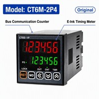 Contador de tiempo de comunicación por bus CT6M-2P4 con pantalla de tinta electrónica y alimentación por batería para registro industrial de horas de conteo