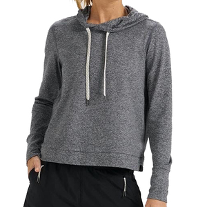Sweat à capuche pull léger de haute qualité sur mesure tissu éponge de base grande taille pour femmes avec saisonnalité d'automne - Product Image 4