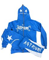 Conjunto de chándal de invierno para hombre 100% algodón Street Wear estilo 3D para Puff Print Rhinestone Full Zip up Hoodie & Flare Sweatpants