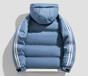 Vestes en polyester sans col imperméable de haute qualité pour hommes avec capuche Logo personnalisable conception de bouffant en duvet de canard - Product Image 5