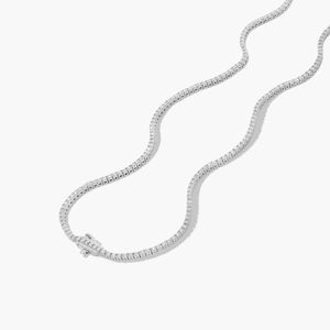 Moissanite de corte redondo de 20 pulgadas, cadena de tenis de oro/plata de 10K, collar ostentoso helado, estilo Hip Hop, regalo de joyería Unisex para mujer - Product Image 3