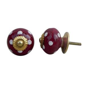 Vente en gros de boutons d'armoires de cuisine en céramique Poignées de chambre d'enfants en cerisier Poignée de tiroir de meuble à point Trou unique DCK-97 de 3.81 cm - Product Image 3