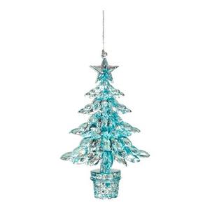 Décoration suspendue de Noël et du Nouvel An, unique, créative, de haute qualité, transparente, bleu royal, en acrylique, ornement d'arbre 2D à découpe diamantée - Product Image 5