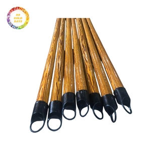 Manche de balai en bois verni, manche de balai en bois robuste avec filetage métallique, manche en bois universel pour le nettoyage des serpillères, vente en gros - Product Image 5