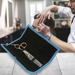 Ciseaux à effiler les cheveux élégants, finition polie, acier inoxydable avec vis réglable dorée et étui pour un effilage précis des cheveux - Product Image 6