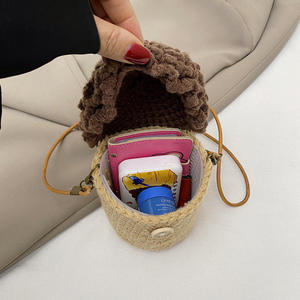 Crochet Children's Breathable Wear-Resistant Cone Shaped Cotton Yarn Knitted Eco-Friendly Fashion Crossbody <b>Bag</b> <b>Coin</b> Purse for - Product Image 4