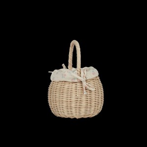 Eco-Friendly Modern Geometric Rattan Berry <b>Basket</b> with Lining Multi-Purpose Storage - Product Image 2