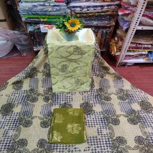 Tela de Algodón Dirac de Calidad Superior con Estampados Florales y Lisos para Vestidos de Fiesta y Bodas para Niñas - Product Image 1