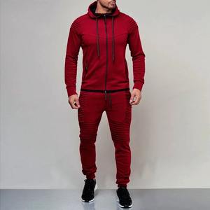 2 Pièces Sets Tracksuit Hommes Nouvelle Marque Automne Hiver Sweat à Capuche + Pantalon Cordon de Serrage Homme Stripe Patchwork Hoodies - Product Image 2