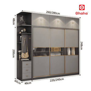 Modern engineered <b>wood</b> wardrobe Ohaha - HD035 - Product Image 5