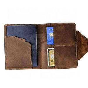 Porte-passeport en cuir véritable haut de gamme, porte-cartes de crédit, étui à passeport vintage, portefeuille de voyage unisexe pour affaires - Product Image 4