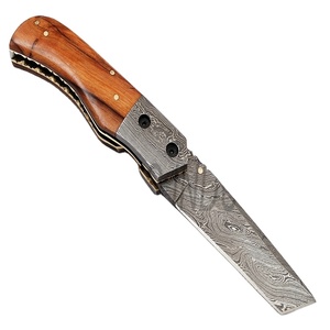 Damascus <b>Knife</b> Custom Handmade Beautiful Liner <b>Lock</b> Folding <b>Knife</b> Twist Pattern (smk1261) - Product Image 1