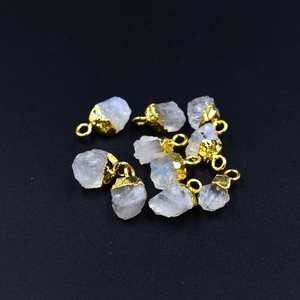 จี้มูนสโตนสีรุ้งทำด้วยมือเครื่องประดับอัญมณีธรรมชาติขนาด8-10มม. เครื่องประดับอัญมณีพลอยมูนสโตนเครื่องประดับดิบ - Product Image 3