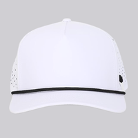 Gorra de Cuerda Personalizada de 5 Paneles Estructurada con Cierre Ajustable, Bordado 3D, Estilo Deportivo, Visera Curva Cortada con Láser, Botón de Plástico Satinado, Para Exteriores