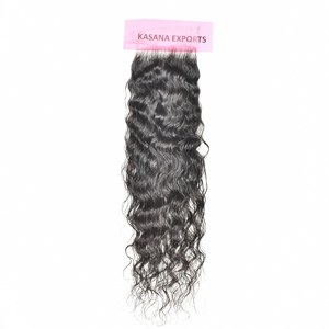 5*5 fermeture Double dessiné vietnamien Machine Double trame faisceau couleur naturelle noir humain droit pour Extensions de cheveux humains - Product Image 4