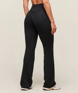 Leggings de yoga évasés taille haute pour femmes, vente en gros personnalisée, doux, effet push-up, pantalons de fitness pour la course et l'entraînement - Product Image 5