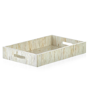 Elegante Bandeja para Servir de Hueso y Resina con Asa de Acero Natural para Vajilla de Cocina y Alimentos Disponible a Precios Muy Económicos - Product Image 4