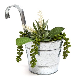 custom wall mounted flower <b>pots</b> garden accessories galvanized metal balcony hanging planter <b>herb</b> decoration hanging planter - Product Image 2