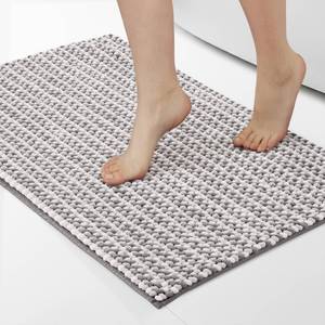 Alfombra de Baño de Microfibra Chenille Gris Melody, Antideslizante, Suave, 50x80 cm - Product Image 1