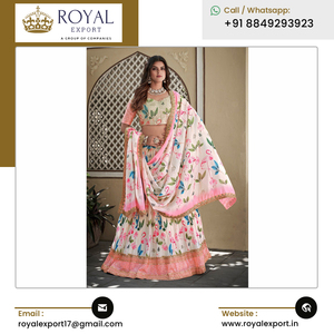 Beau et luxe créateur de mode nouvelle Collection séquence et broderie travail écrasé Chinon Lehenga Choli - Product Image 6