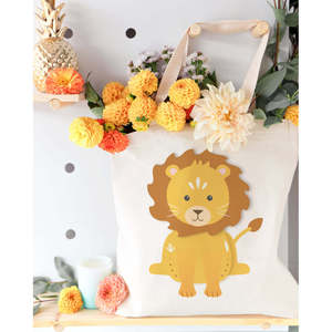 Lion Design Cotton Canvas Tote Bag - Product Image 3
