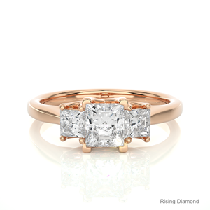 แหวนเพชรสามชิ้นสำหรับผู้หญิงขนาด0.58 CT ประดับห้องแล็ปเพื่อเป็นของขวัญครบรอบปีทองสีขาวสำหรับเธอ - Product Image 5