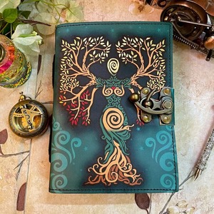 หนังอานเกลียวเย็บด้วยมือขนาด A3วินเทจหนังสือคาถาสมุดบันทึกปกอ่อนของขวัญสำหรับใช้ส่วนตัว - Product Image 4