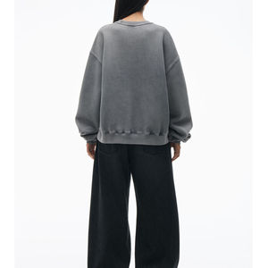 Sweat-shirt sans manches à col rond décontracté et ample pour femme, hiver, 100 % coton, écologique, surdimensionné, vente en gros, pas cher - Product Image 4