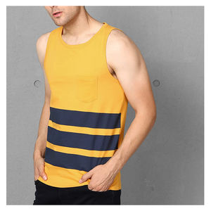 Débardeur de musculation respirant et décontracté à côtes pour homme, vêtements de sport, commande en gros disponible, tissu léger en polyester, ODM disponible - Product Image 2