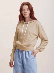 Sudaderas con Capucha de Moda para Mujer, Sudadera Corta Oversize, Sudadera de Algodón, Sudaderas con Capucha Personalizadas con Logotipo, Sudaderas con Capucha al por Mayor para Mujer - Product Image 5