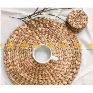 Manteles individuales redondos de jacinto de agua antideslizantes resistentes al calor mesa de comedor al por mayor a granel de Vietnam - Product Image 3