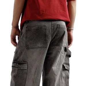 Pantalones de chándal deportivos holgados personalizados de talla grande Tex de alta calidad 2025, ropa de calle informal de pierna ancha de gran tamaño para hombres con cremallera - Product Image 5