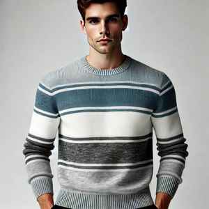 Pulls à col rond de haute qualité pour hommes tricots personnalisés mélange de laine à la mode Style moelleux floue fabricant direct - Product Image 4