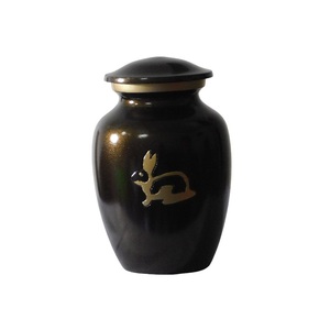 Urnes funéraires en aluminium de haute qualité pour animaux de compagnie avec empreinte de patte urnes funéraires en métal fini étain et marbre noir pour cendres humaines - Product Image 3