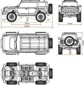 YIKONG YK4083 <span class=keywords><strong>V2</strong></span> 1/10 RC Crawler 4WD avec essieux portiques, différentiel indépendant à blocage, ESC Hobbywing 80A 2 vitesses, servo 25KG, qualité hobby, RTR - Product Image 5