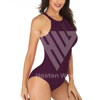 Maillot de bain pour femmes très vendu et personnalisez votre propre logo, service OEM, maillot de bain une pièce à col rond
