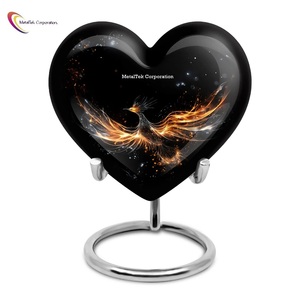 Wholesale Heart Shape Small Keepsake Metal Cremation Urn Child Adult Memorial Ashes Lacquered <b>Mini</b> Urn Memorial Ashes Storage - Product Image 1