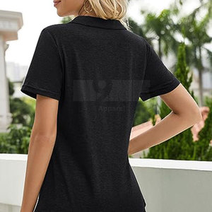 Ropa más vendida, camiseta Polo para mujer, camiseta Polo de cuello redondo con estampado de logotipo personalizado para mujer, camiseta Polo de manga corta para mujer - Product Image 3