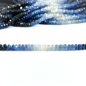 Cuentas Redondas Facetadas de Zafiro Azul Natural Sombreado de 4-6 mm, Cuentas de Piedras Preciosas Sueltas de Zafiro para la Fabricación de Joyas, Suministros al por Mayor - Product Image 2