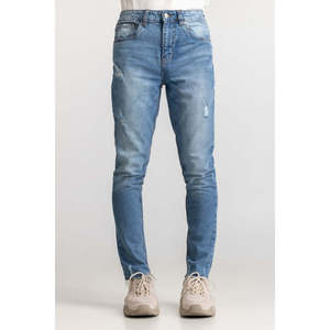 กางเกงยีนส์ทรงบูทคัทสีน้ำเงินสไตล์วินเทจ Y2K ดีไซน์ปะติดปะต่อแบบกลางลำตัว ผ้าเดนิมถักหลวมๆ สีเข้ม ปะติดปะต่อสีสันสดใส สไตล์ฮิปฮอป สำหรับฤดูหนาว - Product Image 3