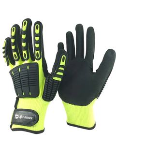 Gants de sécurité de mécanicien anti-impact les plus vendus pour les industries pétrolières et gazières respirant confortable 8 oz cuir synthétique Pakistan - Product Image 1