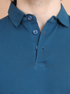 Camiseta de media manga de la mejor calidad Estilo versátil Perfectamente estirable para la máxima comodidad Patrón sólido para cuello de polo ODM - Product Image 3