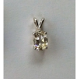 Pendentif artisanal en argent sterling 925 avec topaze blanche naturelle plaqué rhodium, charme exclusif Shah Gems pour femmes - Product Image 1