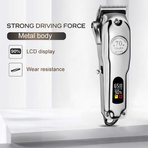 Cortadora de Pelo Inalámbrica Profesional, Kit de Afeitado, Alimentación USB, Carcasa de Acero Inoxidable, Recortadora de Barba para Hombre - Product Image 6